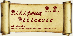 Milijana Milićević vizit kartica
